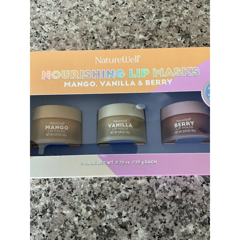 NatureWell Hydrating Lip Masks, Mango, Vanilla & Berry Flavors